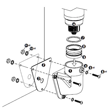 Banner Engineering Mounting bracket; 30mm adapter; right angle; sealed; white